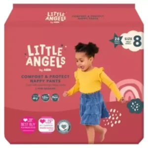 Asda Little Angels Pants | 8 (18+ kg) | 56 vnt (28 vnt x 2)