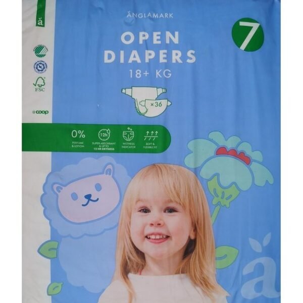 Coop Anglamark Open Diapers | Dydis 7 (18+ kg) | 36 vnt