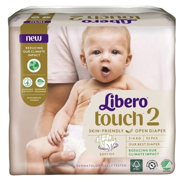 Libero Touch | Dydis 2 (3-6kg) | 96 (3x32) vnt