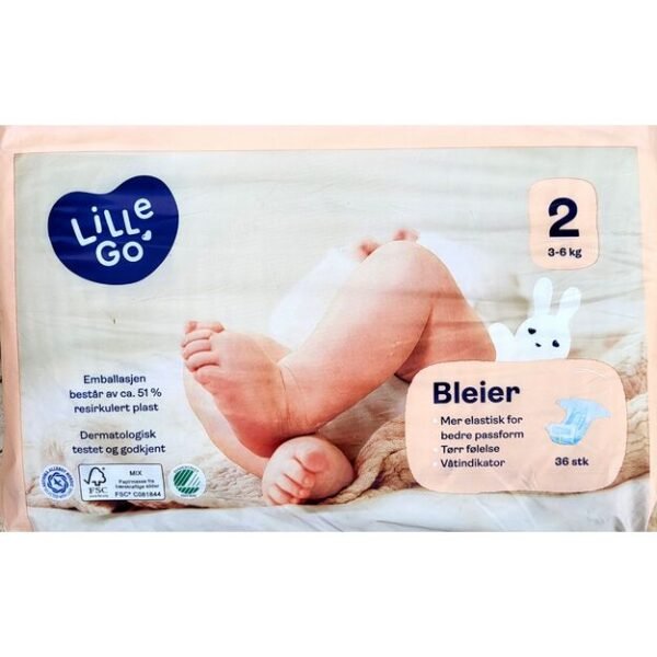 Lille Go | Dydis 2 (3-6 kg) | 72 (2x36) vnt