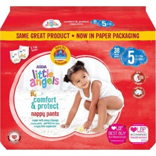 Asda Little Angels Pants | Dydis 5 (12-17kg) | 76(2x38)vnt