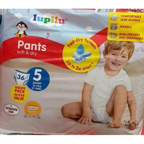 Lupilu Soft&Dry Pants | Dydis 5 (12-17kg) | 72 (2x36) vnt