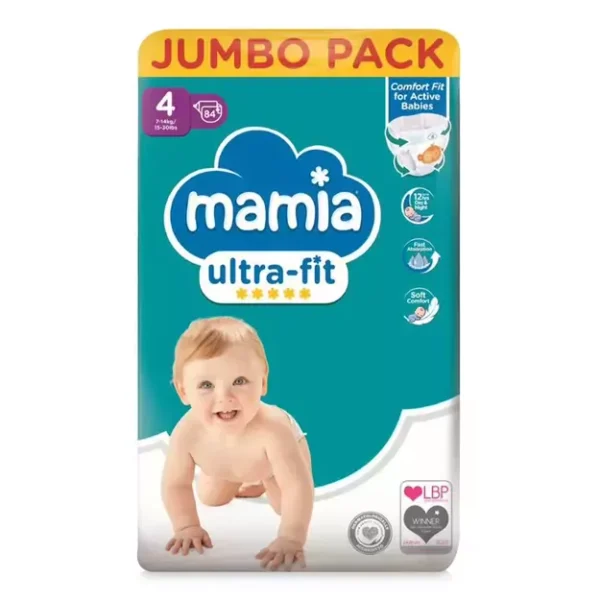 Mamia Ultra Fit | Dydis 4 (7-14 kg) | 84 vnt