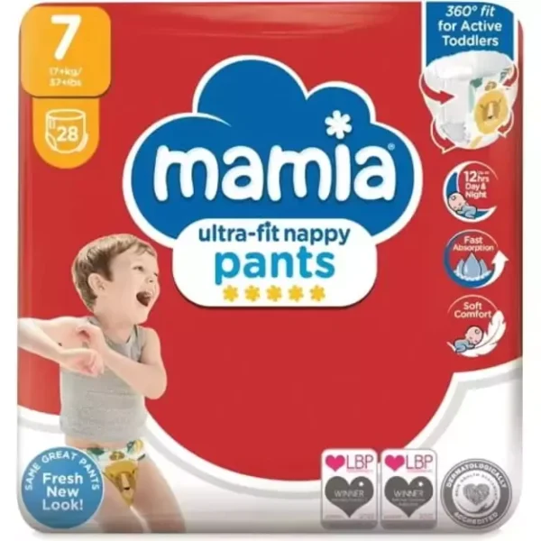 Mamia Nappy pants | Dydis 7 (17+ kg) | (2x28vnt) 56vnt