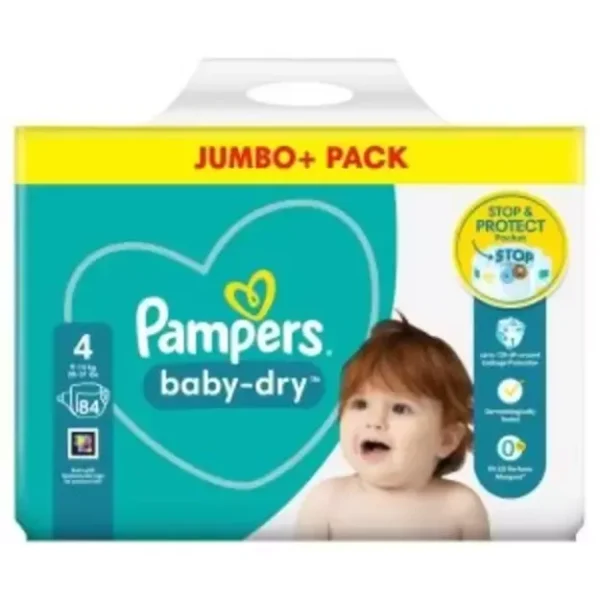 Pampers Baby Dry | Dydis 4 (9-14 kg) | 84 vnt