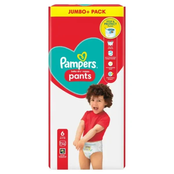 Pampers Baby Dry Nappy Pants | Dydis 6 (14-19 kg) | 54 vnt