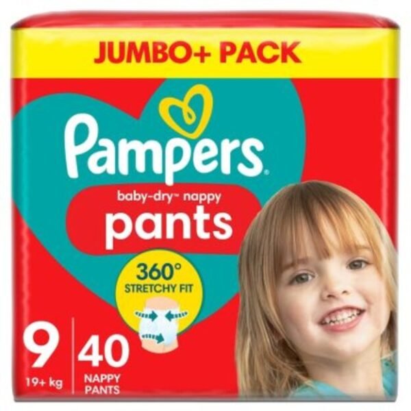 Pampers Baby Dry Nappy Pants | Dydis 9 (19+ kg) | 40 vnt