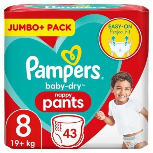 Pampers Baby Dry Nappy Pants | Dydis 8 (17+ kg) | 44 vnt