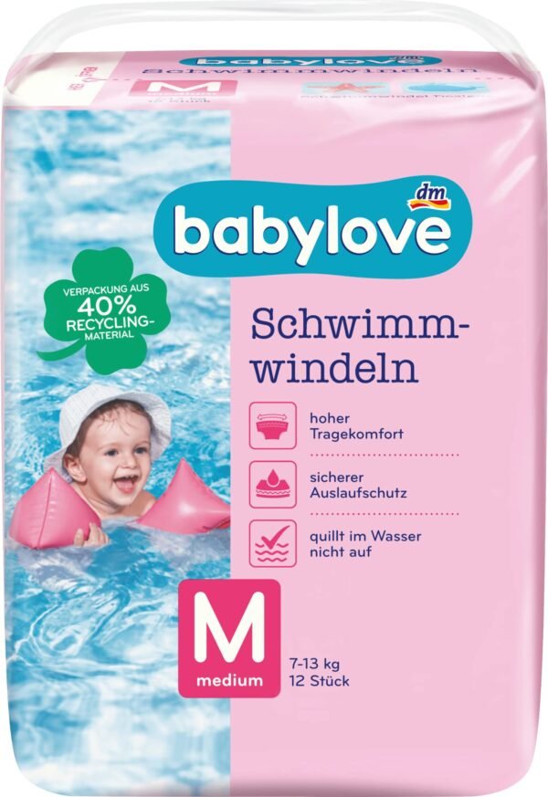 Babylove maudymosi sauskelnės M ( 7–11kg), 12 vnt.
