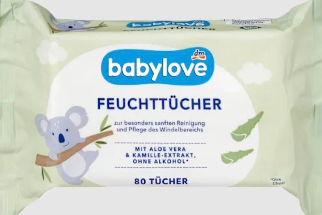 Drėgnos servetėlės Babylove mit Aloe vera & Kamille extrakt 80vnt