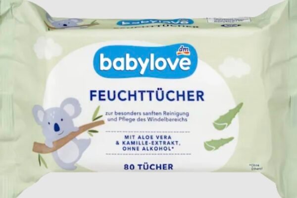 Drėgnos servetėlės Babylove mit Aloe vera & Kamille extrakt 80vnt